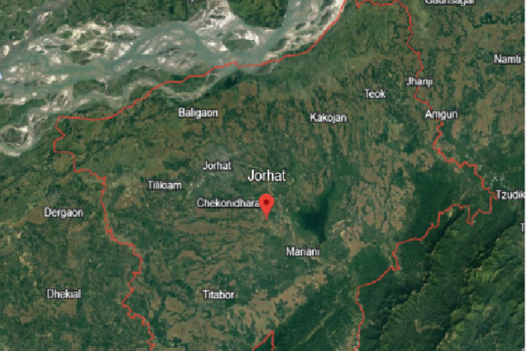 Figure showing map of Jorhat Districts of Assam