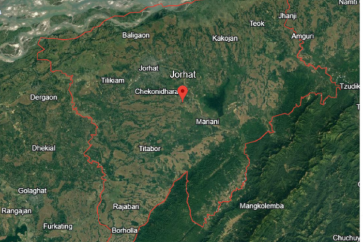 Figure showing map of Jorhat Districts of Assam.